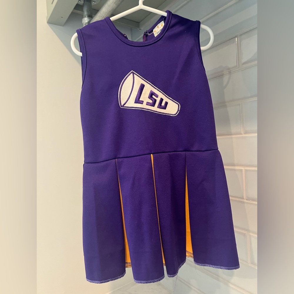 Vintage LSU Purple Cheer Dress with Gold Panels